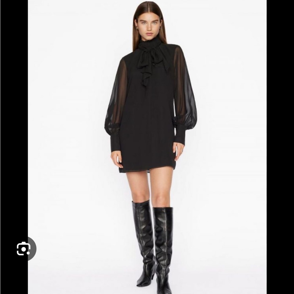 FRAME Tie Neck Dress